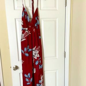 Burgundy floral maxi dress